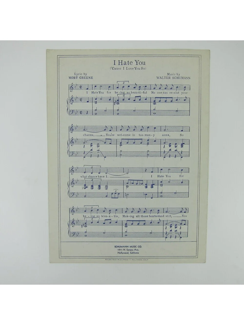 Sheet Music The Hut-Sut Song Eddie Cantor Olive Major Dinah Shore Vintage 1941